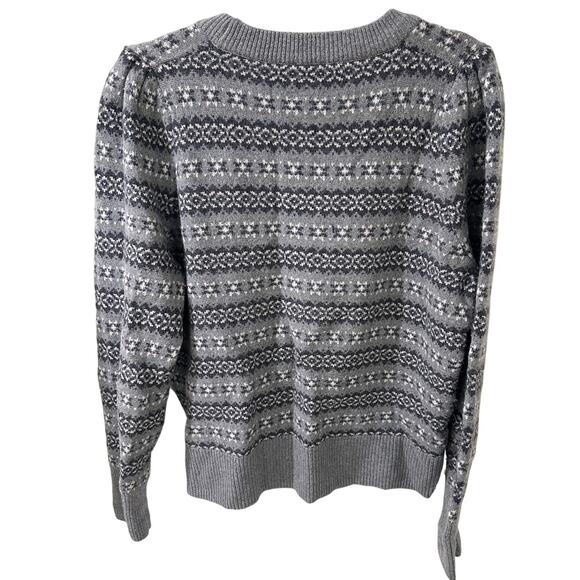 Faherty Highland Fair Isle Sweater Women's Gray Multi, size XL - Picture 7 of 7